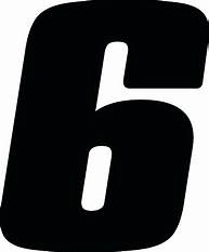 PW80 Race Number stickers Black no 6-0