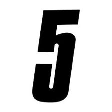 PW50 Race Number stickers Black no 5-0